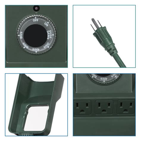 Buy DEWENWILS Outdoor Power Stake Light Sensor Timer, Weatherproof ...