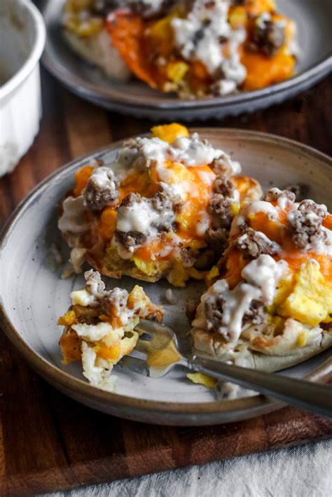 Breakfast English Muffins and Gravy - Lolo Home Kitchen