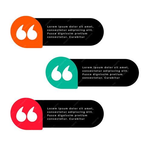 Free Vector | Collection of three double inverted comma template for ...