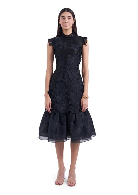 BLACK MAGNOLIA MIDI DRESS – Noie Noei NYC