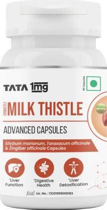 TATA 1mg Milk Thistle Capsule helps support Liver Function Price in ...