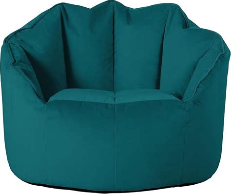 GIGLICK Velvet Bean Bag Sofa With Beans Filled, Adult Bean Bag Seat ...