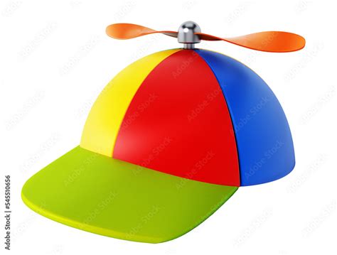 Multi colored hat with propeller on transparent background Stock ...