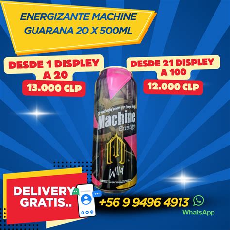 ENERGIZANTE MACHINE GUARANA 20 X 500 ML – IMPORTADORA MP CHILE