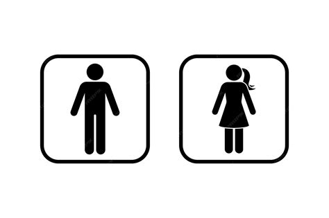 Premium Vector | Public toilet man woman icon set vector illustration ...