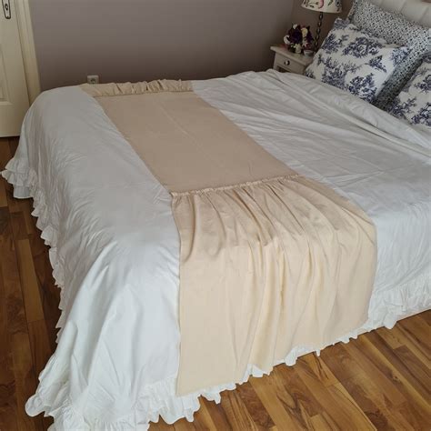 Ruffled Bed Scarf Ruffled Bed Linens Ruffled Bed Cover - Etsy
