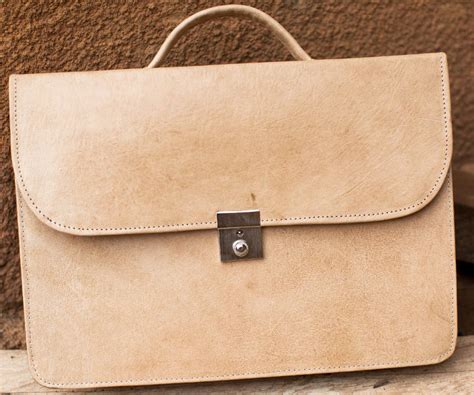 Cartable en cuir véritable Ousmane - Porte-document en cuir naturel ...