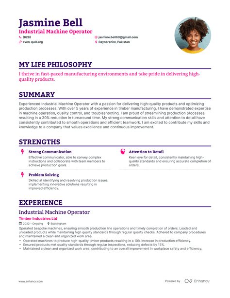 Image result for Machine Operator Resume Examples