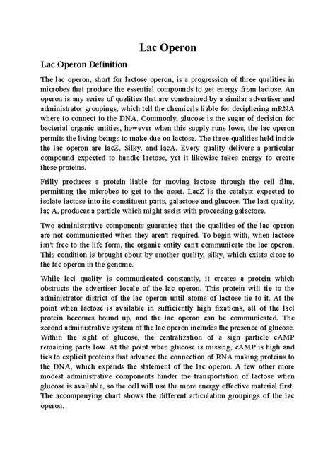 Lac Operon - Lac Operon Lac Operon Definition The lac operon, short for ...