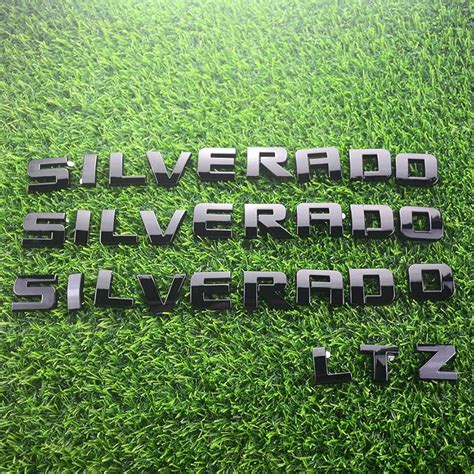 Silverado Custom Matte Black Silverado LTZ Emblem Overlay Set - 4PC 3D ...