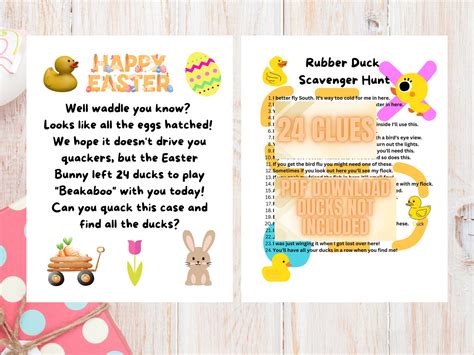 Rubber Duck Scavenger Hunt, Easter Egg Search Alternative, Baby Shower ...