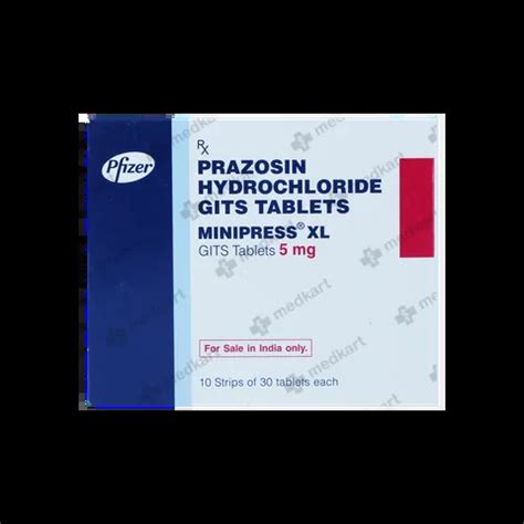 MINIPRESS XL 5MG TABLET 30'S : View Price, Combination and Alternatives ...