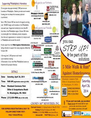 Fillable Online chosen300 Walk Against Homelessness Brochure 2014 ...