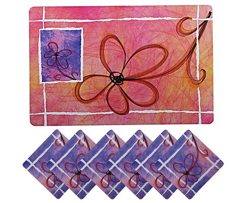 Kuber Industries Wooden Fruits Design PVC 6 Piece Dining Table ...