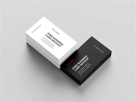 Minimalistic 3,5x2 in business card mockup - Mockups Design
