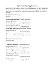 Operant Conditioning Exercises 的图像结果
