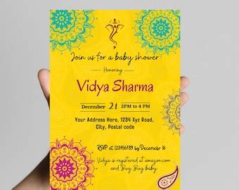 Buy Indian Baby Shower Phone Invite Valaikappu Godh Bharai Online in ...