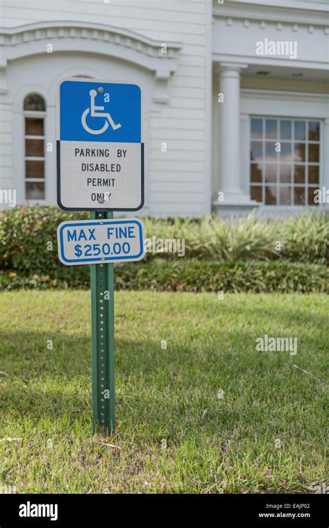 Handicap Handicapped Parking Disabled Permit Sign Max Fine $250.00 Sign ...