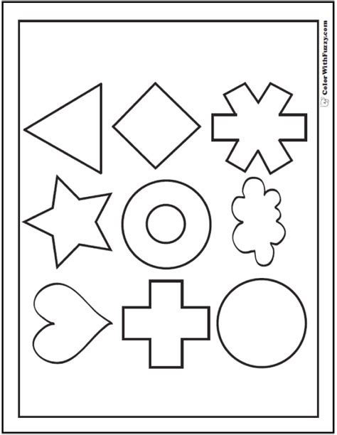 80+ Shape Coloring Pages Digital PDF, Squares, Circles, Triangles