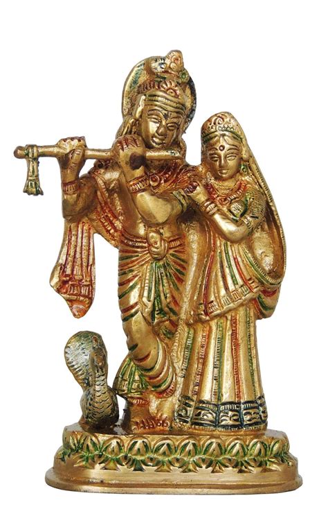 Brass Showpiece Radha Krishna same base God Idol Statue - 4*1.8*6 inch ...