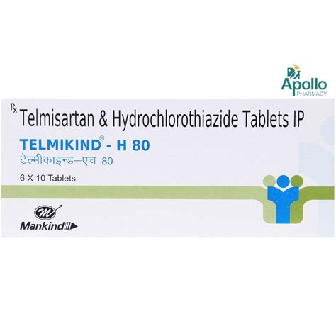 Telmikind-H 80 Tablet 10's Price, Uses, Side Effects, Composition ...