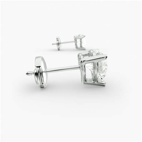 Heart Shape Custom Diamond Stud Earrings (Setting Only) In 14K White ...