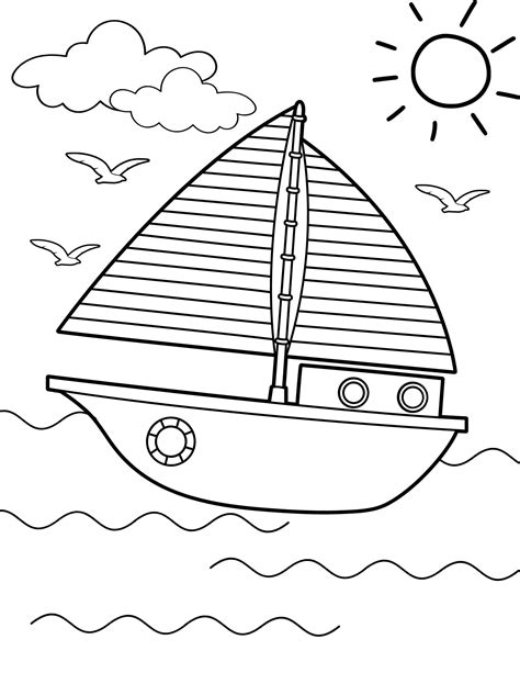 Ship Coloring Pages, Boat Coloring Pages, Ship PDF, Ship Printables ...