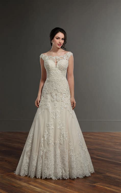 Off the Shoulder A-Line Wedding Dress - Martina Liana Wedding Dresses