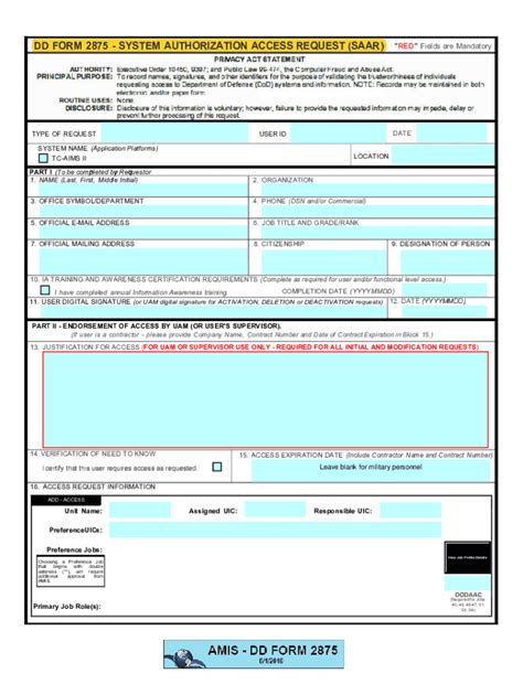2018 Form DD 2875 Fill Online, Printable, Fillable, Blank - pdfFiller