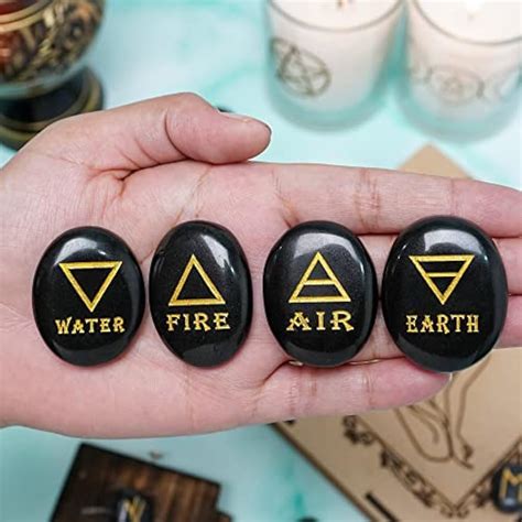 Crocon Black Agate Rectangle Shape Runes with 25 pcs Rune & India | Ubuy