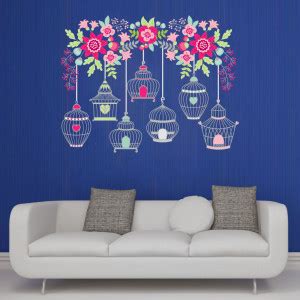 DivineDesigns 48 cm White And Color Flowers Sticker Self Adhesive ...