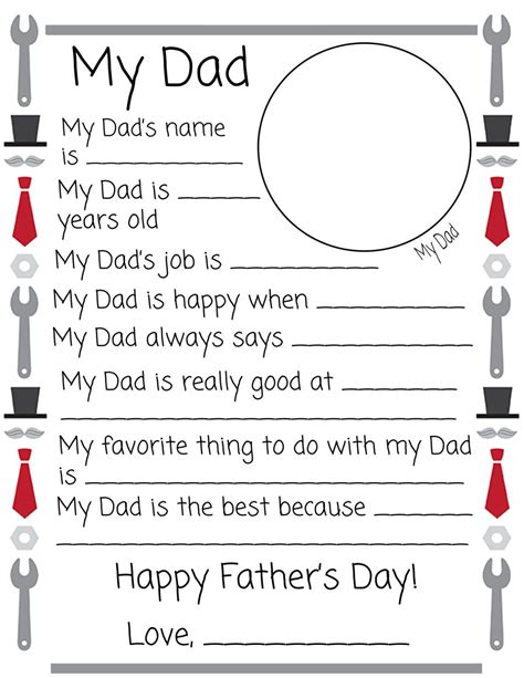 Printable Father's Day Questionnaires Gift Idea - For the Love of Food