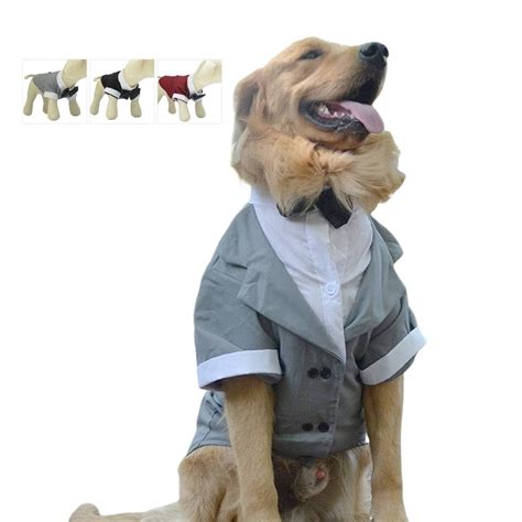 Lovelonglong Pet Costume Dog Suit Formal Tuxedo with Black Bow Tie for ...
