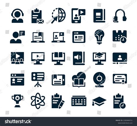 Elearning Icon Set Collection Vector Stock Vector (Royalty Free ...