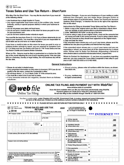 2013 Form TX Comptroller 01-117 Fill Online, Printable, Fillable, Blank ...