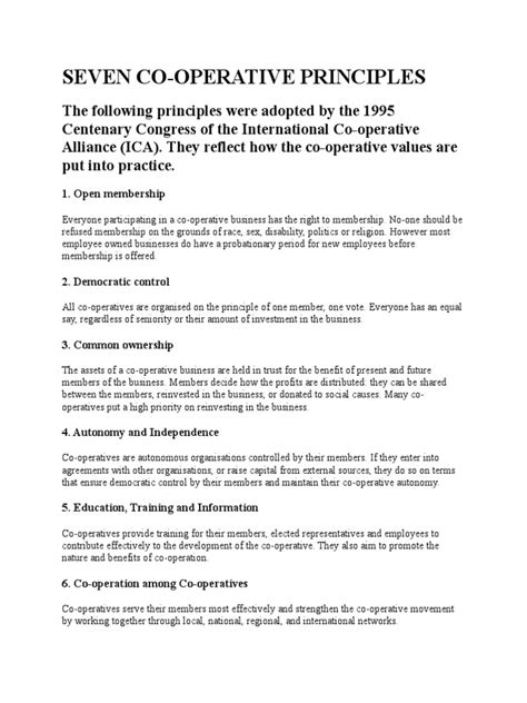 Co-operative Principles 的图像结果