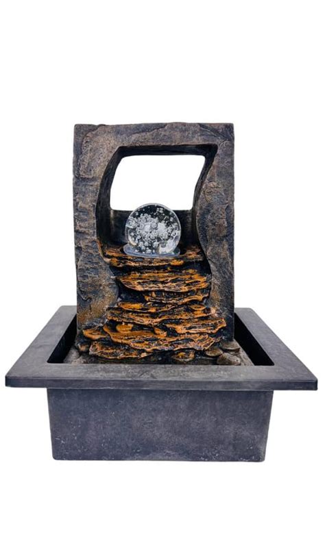 Indiana Craft Brown Designer Table Top Indoor Water Fountain with 1 ...