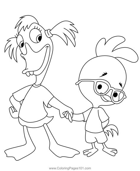 Chicken Little And His Best Friend Coloring Page for Kids - Free ...