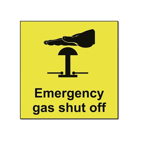 SIGN EVER Emergency Gas Shut Off Information Printed Sign Sticker for ...