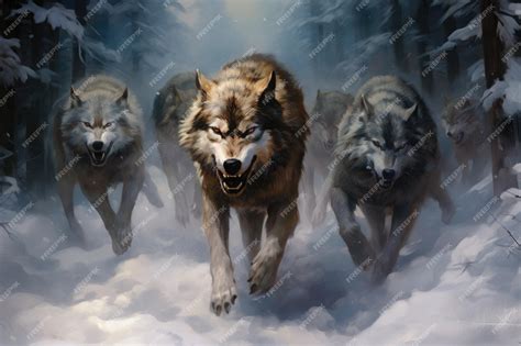 Pack of Wolves Hunting 的图像结果
