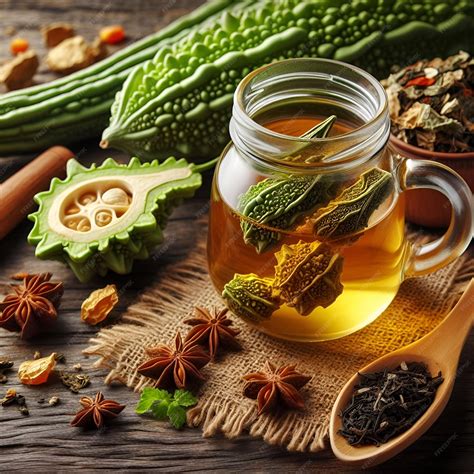 Premium Photo | Bitter gourd tea for good health