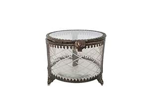 Buy Ruhi Collections Round Jewellery Box Brass/Glass for Women [4x3.50 ...
