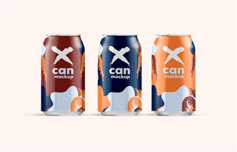 Three matte cans mockup | Premium PSD