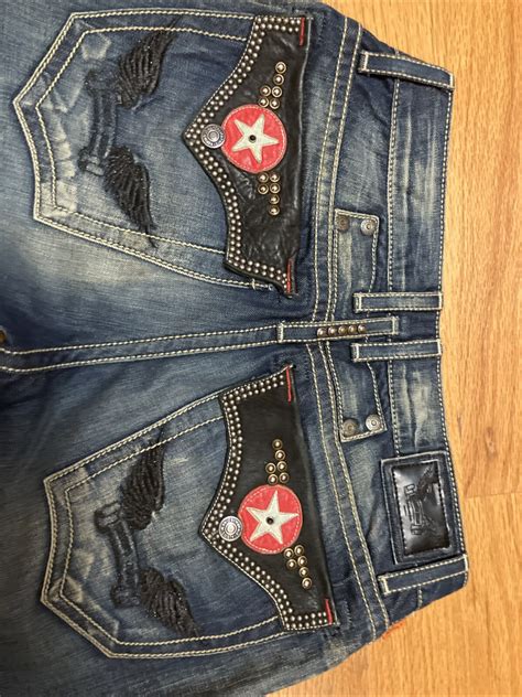 Robin's Jean Men's, Leather Flap, Altered W. Red Leat… - Gem