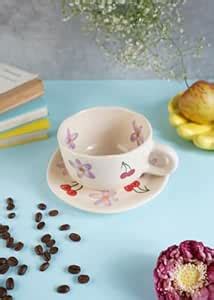 Buy WEAVING HOMES Cherry Fields Mug & Handmade Dessert Plate Combo ...