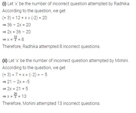 In a class test (+3) marks are given for every correct answer and (- 2 ...