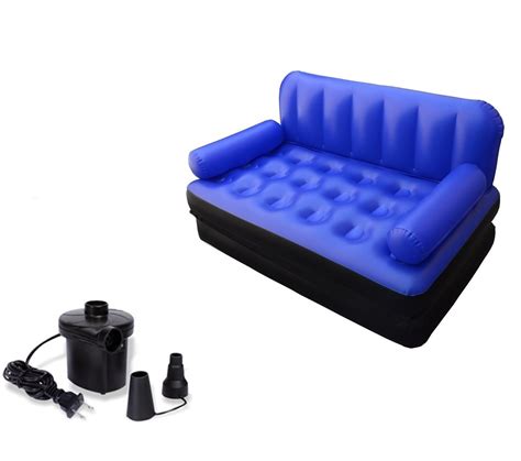 Imported Airsofa Cum Bed 5 in 1 Dark Blue PVC Non Velvet Air ...
