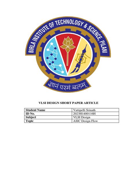 Image result for Input and Output of ASIC Design Flow