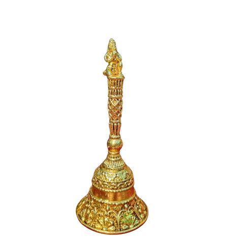 Pure Brass Hand Bell for Temple |Light Weighted Pooja Ghanti for – Ashopi
