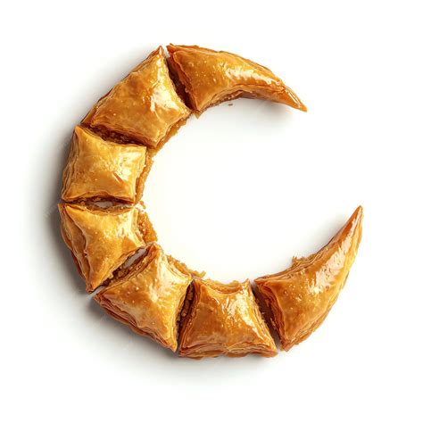 Ramadan kareem concept with baklava sweets arranged in shape of ...